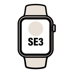 Apple Watch SE3/ GPS/ 40mm/ Caja de Aluminio Blanco Estrella/ Correa Deportiva Blanco Estrella M/L