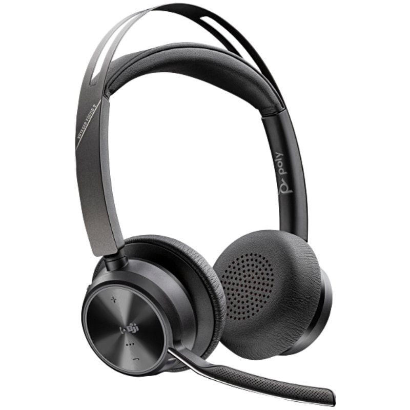 Auriculares Inalámbricos Poly Voyager Focus 2 para Microsoft Teams + Adaptador USB-C-A + Soporte de Carga/ con Micrófono/ Blu...