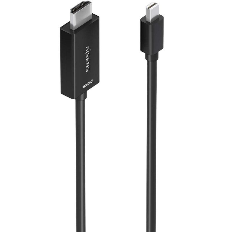 Cable Conversor Aisens A125-0889/ Mini DisplayPort Macho - HDMI 4K Macho/ 3m/ Negro