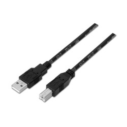 Cable USB 2.0 Impresora Aisens A101-0006/ USB Tipo-B Macho - USB Macho/ 1.8m/ Negro