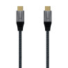 Cable USB 3.2 Tipo-C Aisens A107-0634 20GBPS 5A 100W/ USB Tipo-C Macho - USB Tipo-C Macho/ Hasta 100W/ 20Gbps/ 2m/ Gris