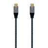 Cable USB 3.2 Tipo-C Aisens A107-0671 20GBPS 100W/ USB Tipo-C Macho - USB Tipo-C Macho/ Hasta 100W/ 20Gbps/ 1m/ Gris