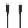 Cable USB 3.2 Tipo-C Aisens A107-0705 10GBPS 5A 100W/ USB Tipo-C Macho - USB Tipo-C Macho/ Hasta 100W/ 10Gbps/ 3m/ Negro