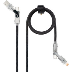 Cable USB 2.0 Tipo-C Nanocable 10.01.2601/ USB Tipo-C Macho + USB Macho - USB Tipo-C Macho + Lightning Macho/ Hasta 27W/ 480M...