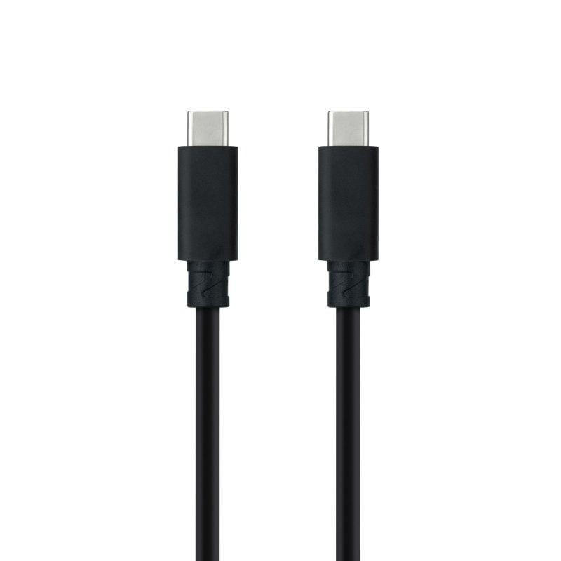 Cable USB 3.1 Tipo-C Nanocable 10.01.4101-L150/ USB Tipo-C Macho - USB Tipo-C Macho/ Hasta 100W/ 10Gbps/ 1.5m/ Negro