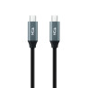Cable USB 3.2 Nanocable 10.01.4300/ USB Tipo-C Macho - USB Tipo-C Macho/ Hasta 100W/ 20Gbps/ 50cm/ Gris y Negro