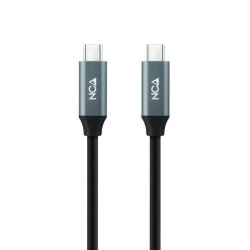 Cable USB 3.2 Tipo-C Nanocable 10.01.4301 5A 100W/ USB Tipo-C Macho - USB Tipo-C Macho/ Hasta 100W/ 20Gbps/ 1m/ Gris y Negro