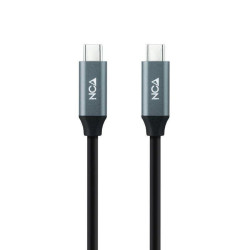 Cable USB 3.2 Tipo-C Nanocable 10.01.4303/ USB Tipo-C Macho - USB Tipo-C Macho/ 3m/ Gris y Negro