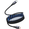 Cable Magnético USB 2.0 Tipo-C 5A Vention TSABG/ USB Tipo-C Macho - USB Tipo-C Macho/ Hasta 240W/ 480Mbps/ 1.5m/ Negro