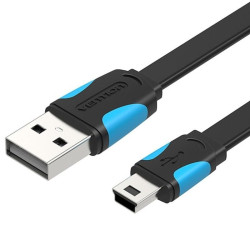 Cable USB 2.0 Vention VAS-A14-B100/ Mini USB Macho - USB Macho/ 480Mbps/ 1m/ Azul y Negro