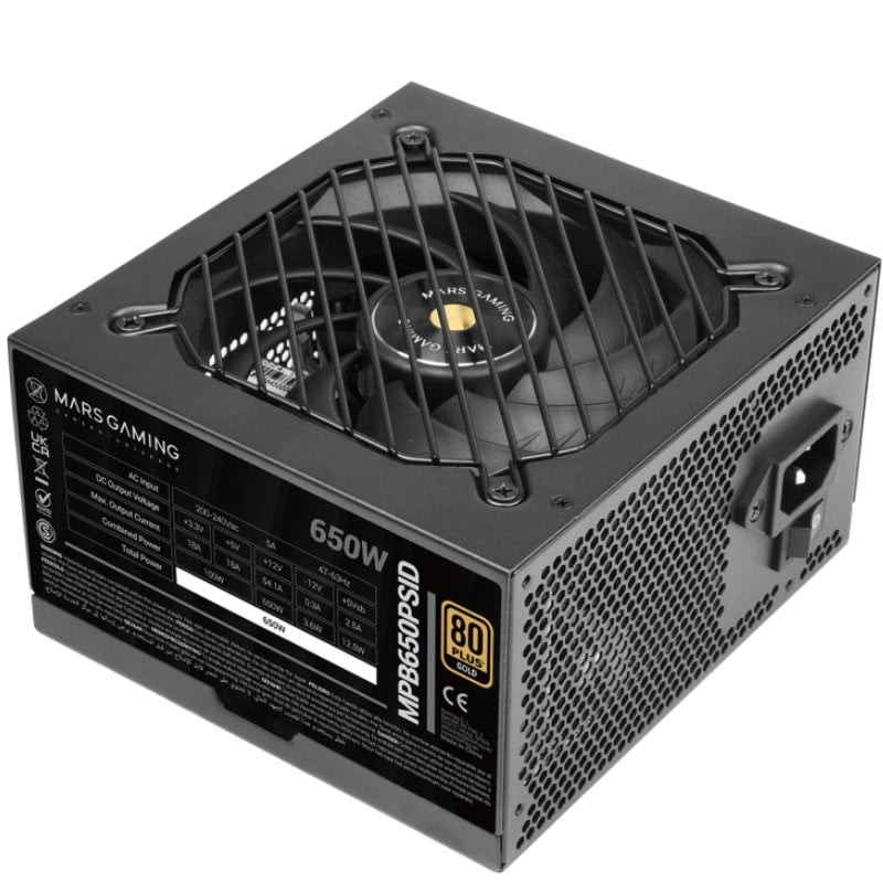 Fuente de Alimentación Mars Gaming MPB650PSID/ 650W/ Ventilador 12cm/ 80 Plus Gold