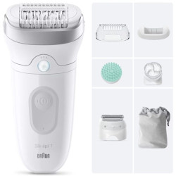 Depiladora Braun Silk Epil SkinSpa7 7-081/ con Batería/ 6 Accesorios