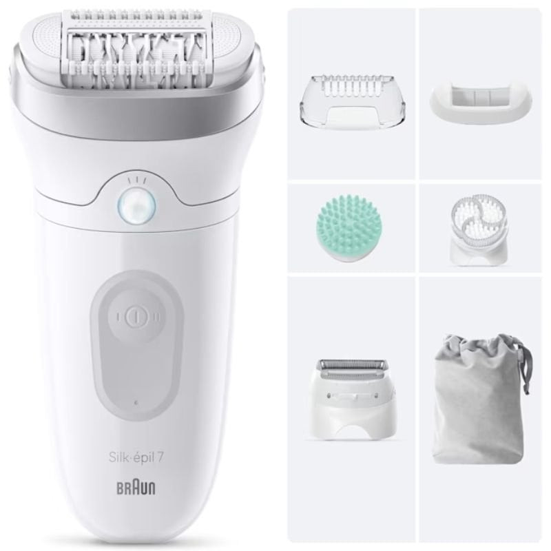 Depiladora Braun Silk Epil SkinSpa7 7-081/ con Batería/ 6 Accesorios