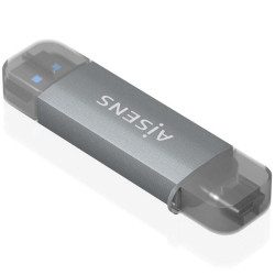 Lector de Tarjetas Externo Aisens ASCR-2AC08-GR/ USB 3.1