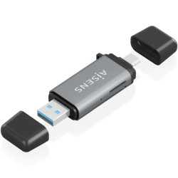 Lector de Tarjetas Externo Aisens ASCR-2AC11-GR/ USB 3.1