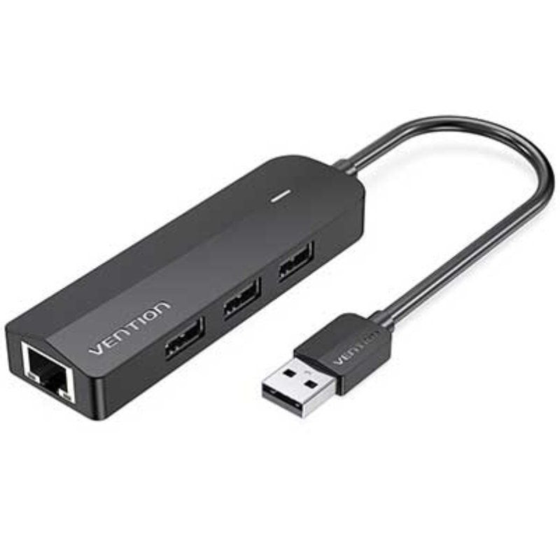 Hub USB 2.0 Vention CHPBB/ 3xUSB/ 1xMicro USB PD/ 1xRJ45