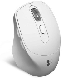 Ratón Ergonómico Inalámbrico Subblim Comfort Ergo Dual Battery/ Batería recargable/ Hasta 2400 DPI/ Blanco