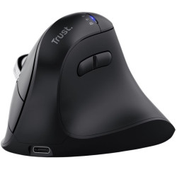 Ratón Vertical Inalámbrico Trust Vyran 26107/ Batería recargable/ Hasta 3200 DPI