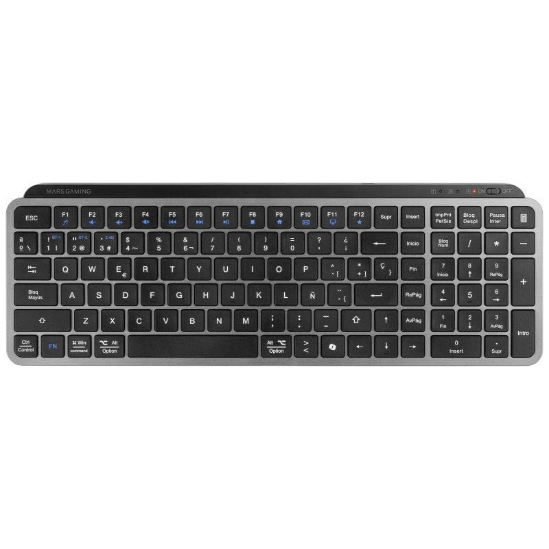 Teclado Compacto Inalámbrico Mars Gaming MK-SILENKEYS/ Negro