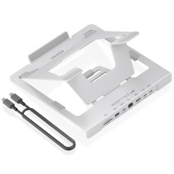 Soporte de Sobremesa - Docking USB Tipo-C Aisens ASUC-7P045-GR/ 1xUSB/ 1xUSB Tipo-C/ 1xHDMI/ 1xRJ45/ 1xLector de Tarjetas/ 1x...