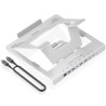 Soporte de Sobremesa - Docking USB Tipo-C Aisens ASUC-7P046-GR/ 2xUSB/ 1xUSB Tipo-C/ 2xHDMI/ 1xRJ45/ 1xUSB Tipo-C PD/ Gris