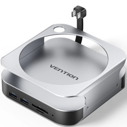 Docking para Mac Mini USB Tipo-C Vention THIHAG/ Ranura SSD M.2/ 4xUSB/ 1xUSB Tipo-C/ 1xDisplayPort 4K/ 1xLector Tarjetas/ 1x...