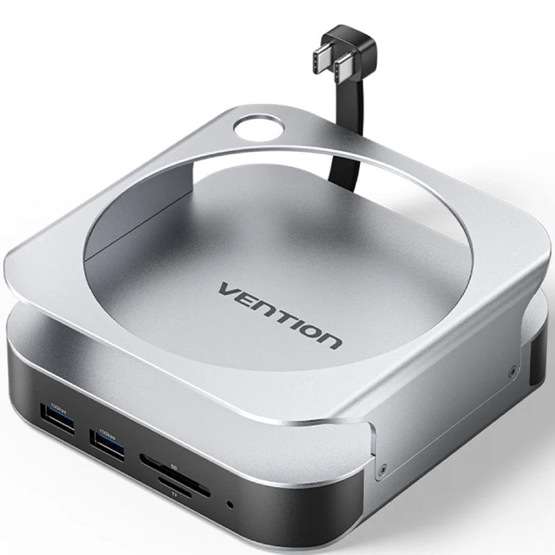 Docking para Mac Mini USB Tipo-C Vention THIHAG/ Ranura SSD M.2/ 4xUSB/ 1xUSB Tipo-C/ 1xDisplayPort 4K/ 1xLector Tarjetas/ 1x...