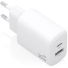 Cargador de Pared GaN Aisens A110-0977/ 1xUSB Tipo-C/ 1xUSB/ 30W/ Blanco