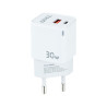 Cargador de Pared GaN TooQ TQWC-GANQCPD30WT/ 1xUSB Tipo-C/ 1xUSB/ 30W