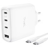 Cargador de Pared GaN Trust Maxo 65W 26068/ 3xUSB Tipo-C/ 1xUSB/ Incluye Cable USB Tipo-C/ 65W
