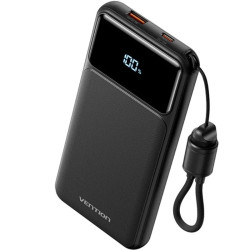 Powerbank 10000mAh Vention XGYB0-39-TY/ 22.5W/ Negro/ Incluye Cable USB Tipo-C