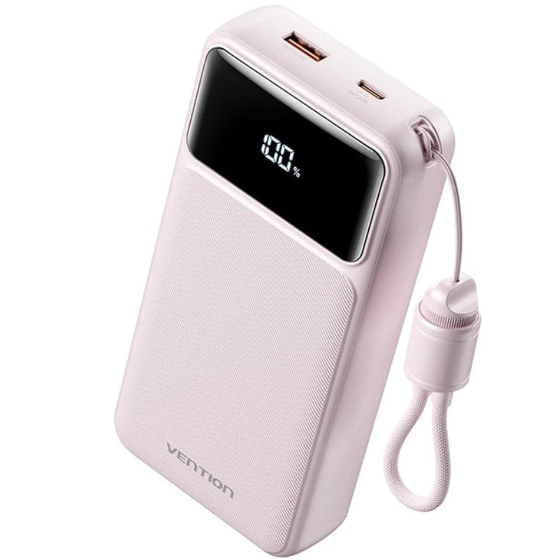 Powerbank 20000mAh Vention XGYP0-40-TY/ 22.5W/ Rosa/ Incluye Cable USB Tipo-C