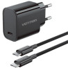 Cargador de Pared GaN Vention G18B0-EU/ 1xUSB Tipo-C + Cable USB Tipo-C/ 30W