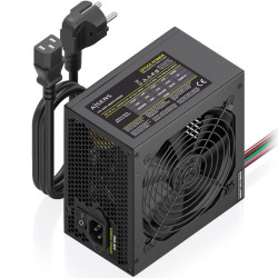 Fuente de Alimentación Aisens ASPC-500ATX-PSEBK/ 500W/ Ventilador 12cm