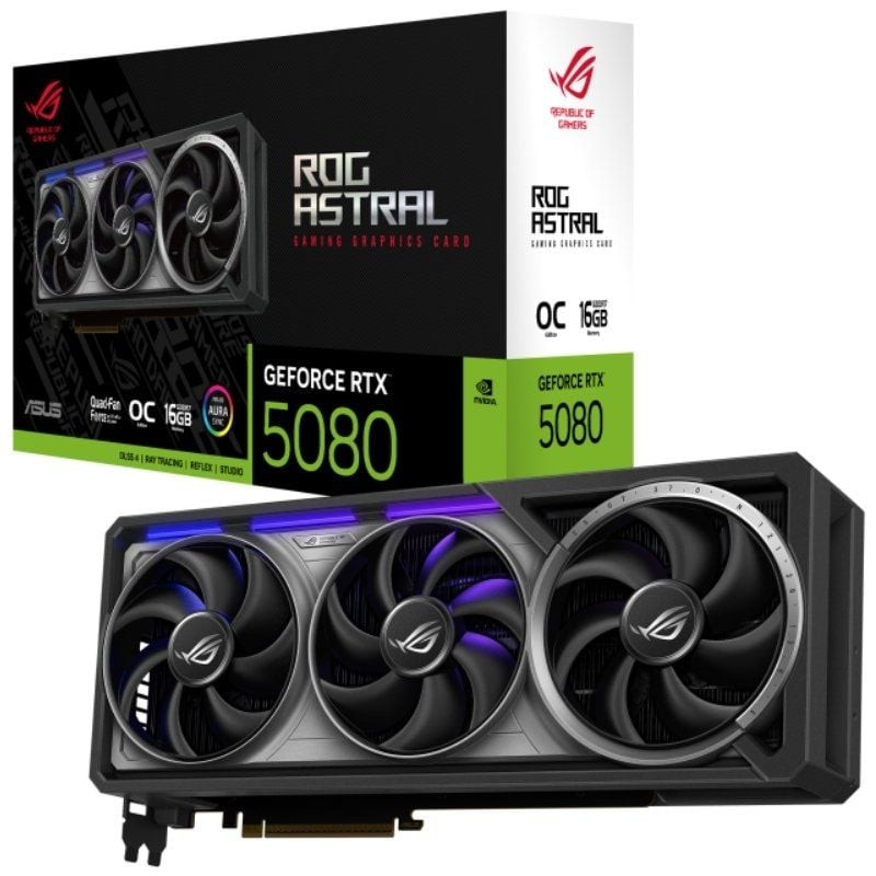 Tarjeta Gráfica Asus ROG Astral GeForce RTX 5080 OC/ 16GB GDDR7