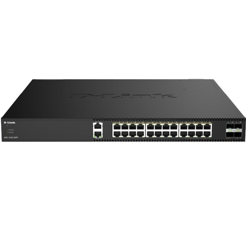 Switch Gestionable D-Link DXS-1250-28YP/E 24 Puertos/ RJ-45 10Gbps/ SFP/ PoE