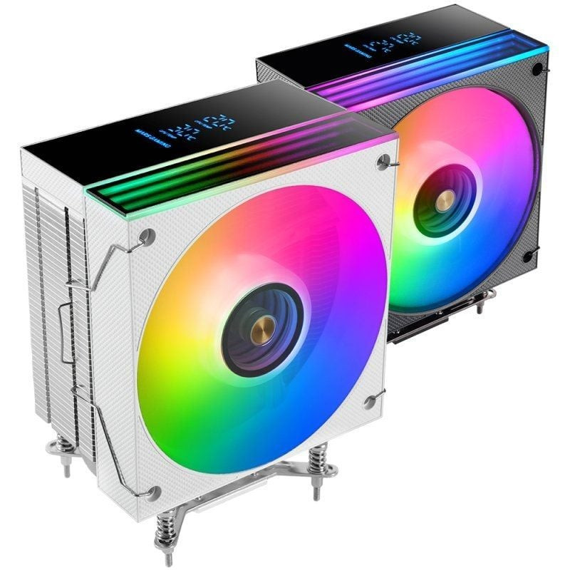 Ventilador con Disipador Mars Gaming MCPU-LCD/ 12cm/ Blanco