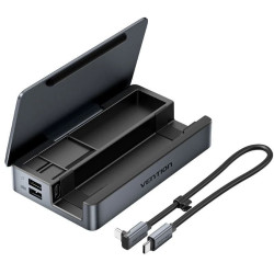 Docking USB Tipo-C para Steam Deck / Switch Vention TPZH0/ 2xHDMI 4K/ 3xUSB/ 1xUSB Tipo-C/ 1xUSB Tipo-C PD/ 1xRJ45/ 1xLector ...