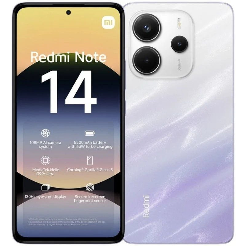 Smartphone Xiaomi Redmi Note 14 6GB/ 128GB/ 6.67'/ Púrpura