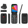 Teléfono Móvil Qubo X-340CB 4G para Personas Mayores/ Negro
