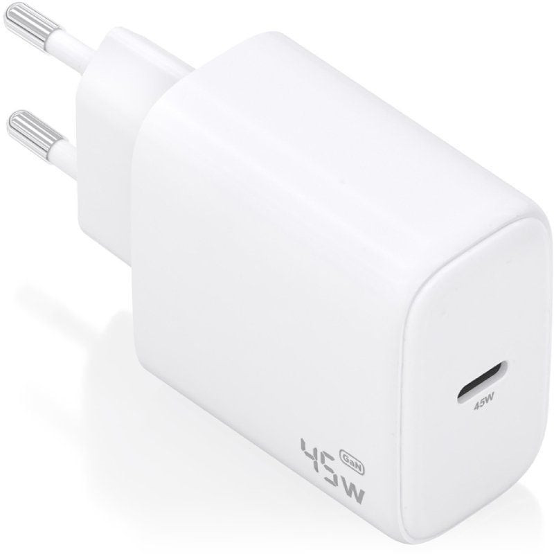 Cargador de Pared GaN Aisens A110-0969/ 1xUSB Tipo-C/ 45W/ Blanco