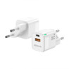 Cargador de Pared GaN Aisens ASCH-20W2P002-W/ 1xUSB Tipo-C/ 1xUSB/ 20W