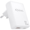 Cargador de Pared GaN Aisens ASCH-30W2P074-W/ 1xUSB Tipo-C/ 1xUSB/ 30W/ Blanco