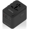 Cargador de Pared Universal GaN para Viaje Aisens ASPS-2A3C09-BK/ Toma de Corriente Universal/ 3xUSB Tipo-C/ 2xUSB/ 35W