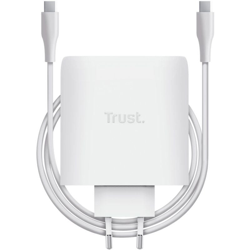 Cargador de Pared GaN Trust Maxo 100W/ 2xUSB Tipo-C/ Incluye Cable USB Tipo-C/ 100W