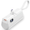 Powerbank 4800mAh Vention FHQW0/ 22.5W/ Blanca/ Incluye Cable USB Tipo-C y Lightning