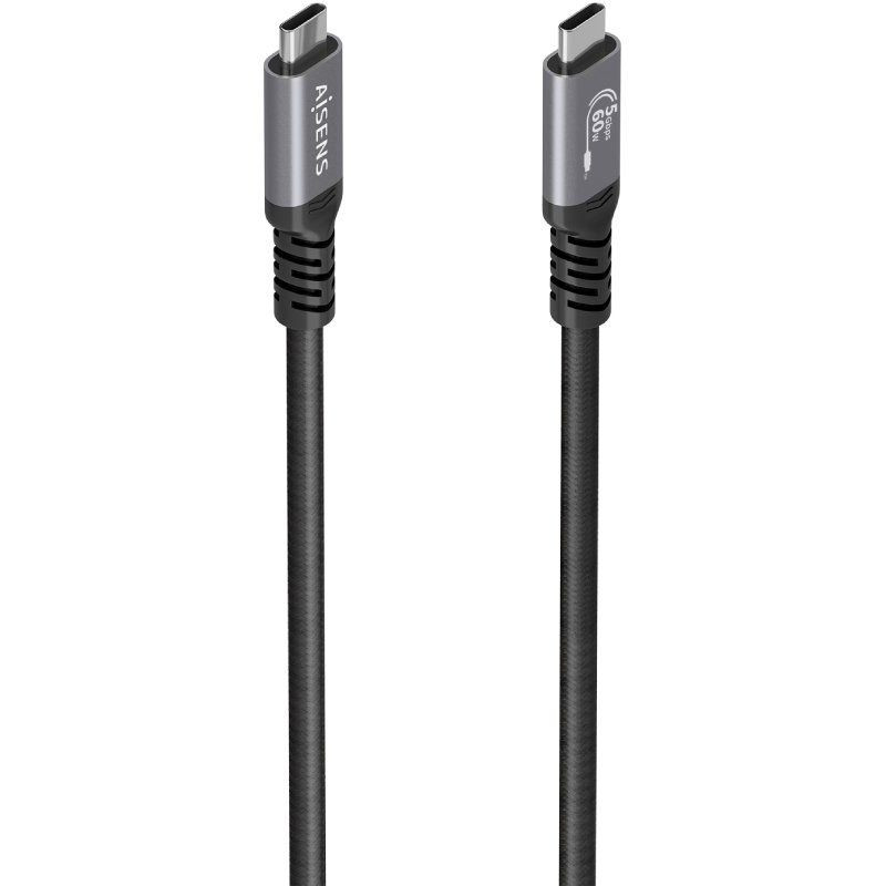 Cable USB 3.2 Tipo-C Aisens  A107-0992/ USB Tipo-C Macho - USB Tipo-C Macho/ Hasta 60W/ 5Gbps/ 10m/ Negro