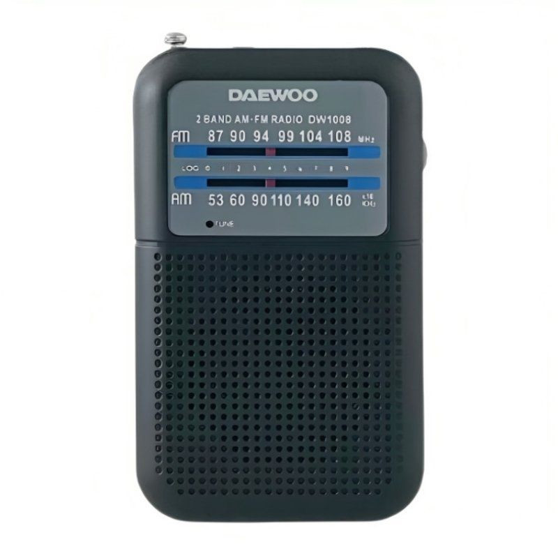 Radio Portátil Daewoo DW1008/ a Pilas/ Negra