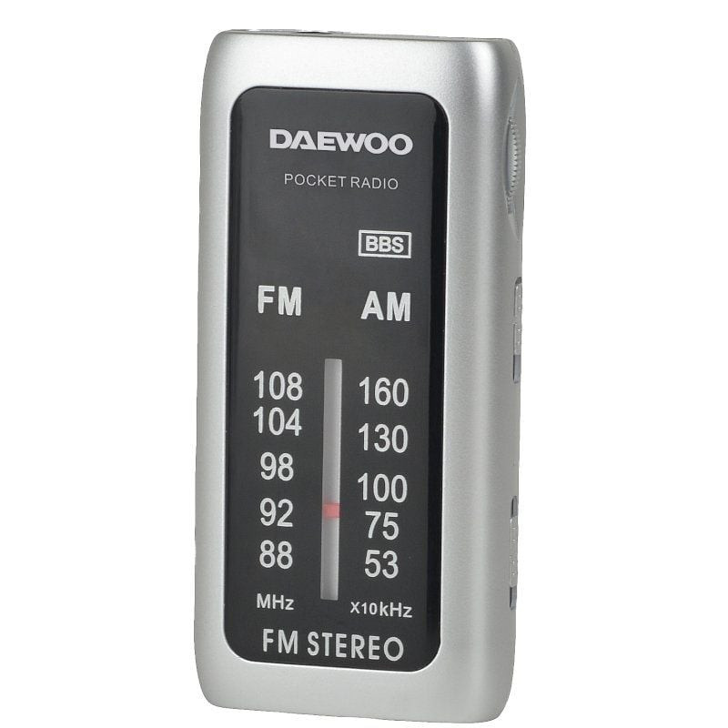 Radio Portátil Daewoo DW1129/ a Pilas/ Plata