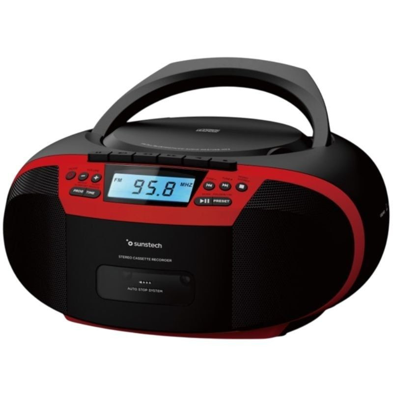 Radio CD Sunstech CXUM54BTRD/ a Pilas/ Rojo